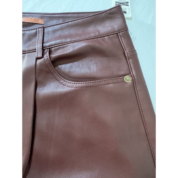 Pilcro/Anthropology Faux Leather Wine The Breaker Casual Pants Cropped 29 New - Picture 3 of 16
